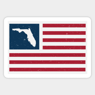 Vintage Florida USA Flag // Retro American Flag Stars and Stripes Magnet